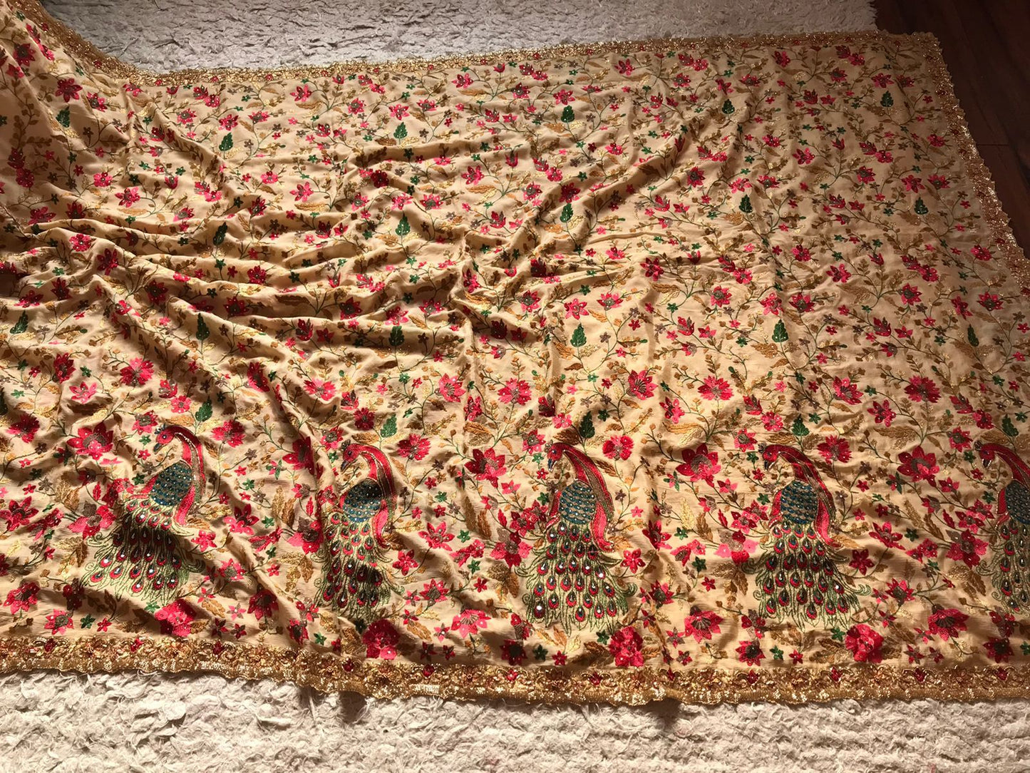Yazmin chiffon inspired peacock saree