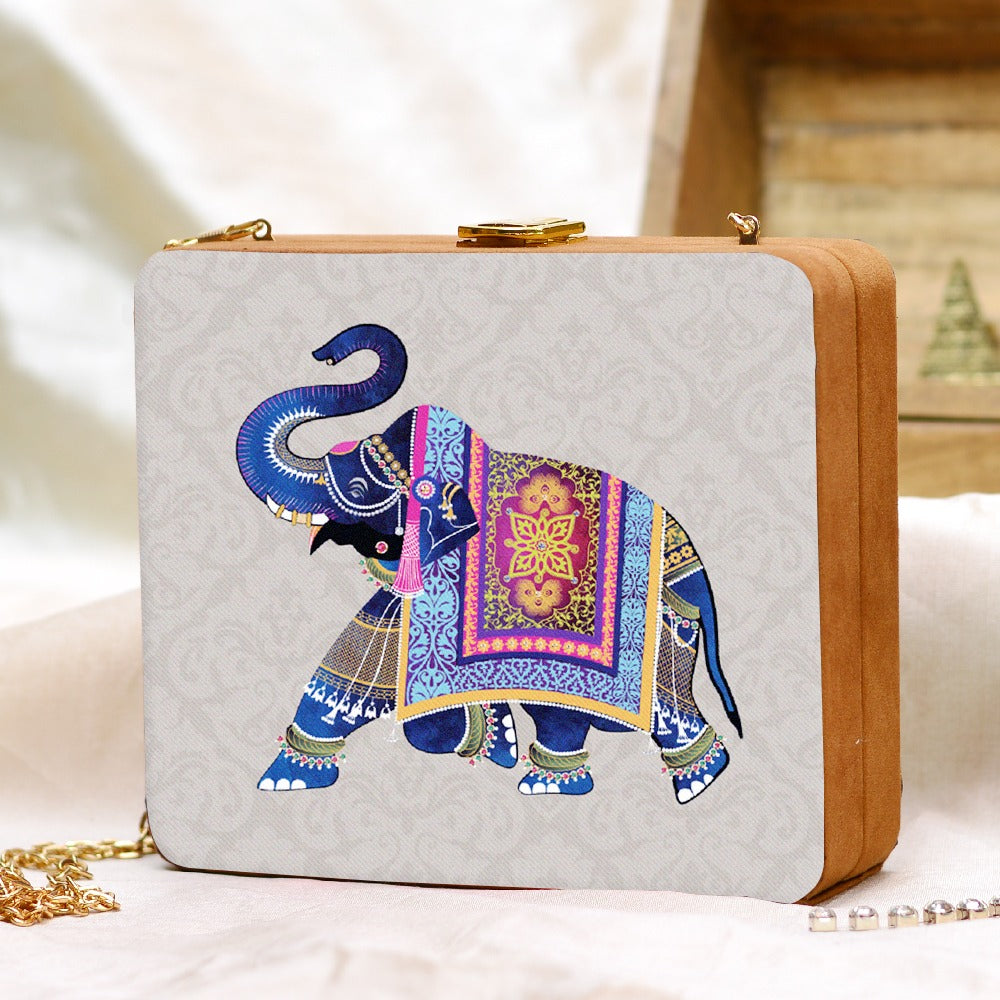 Printed clutch bag