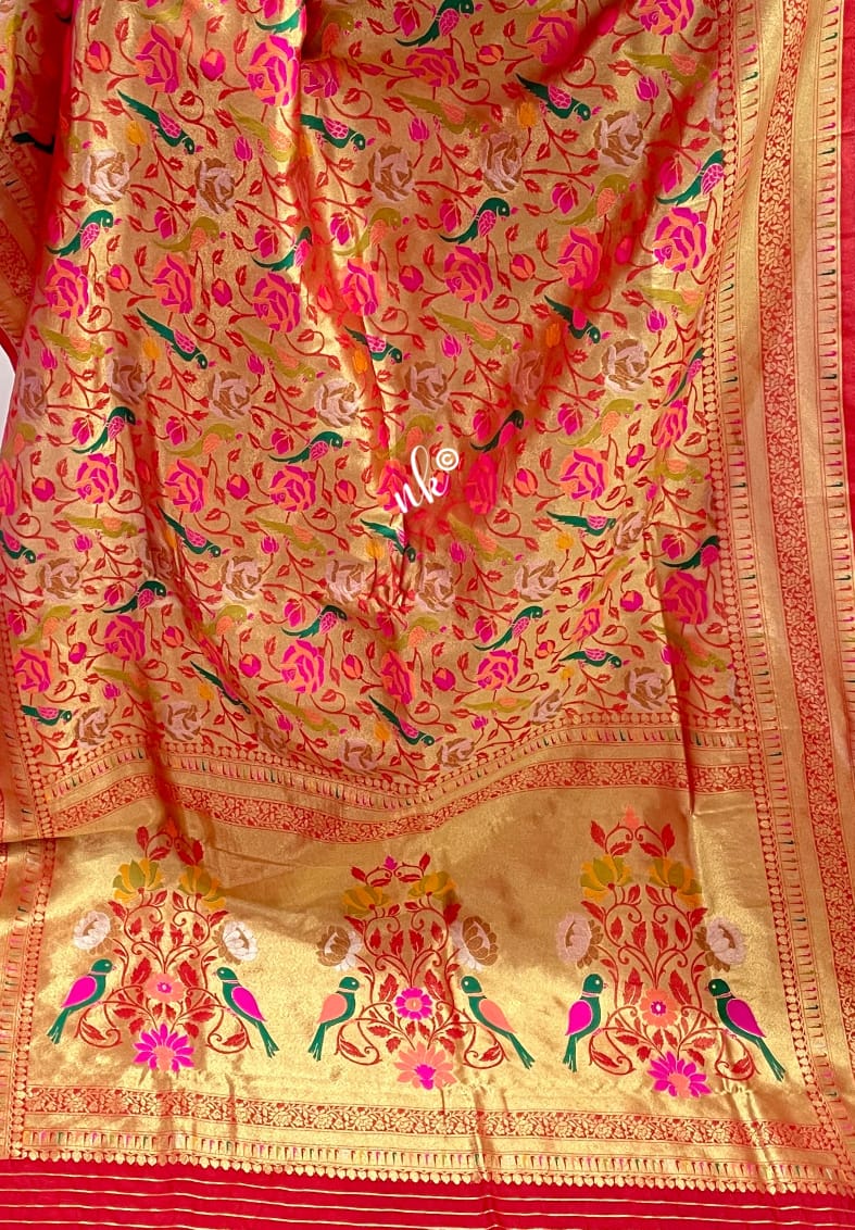 Paithani inspired banarsi Meenakari saree