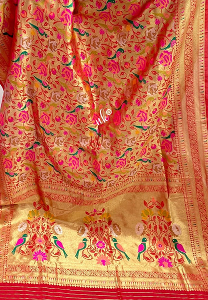 Paithani inspired banarsi Meenakari saree