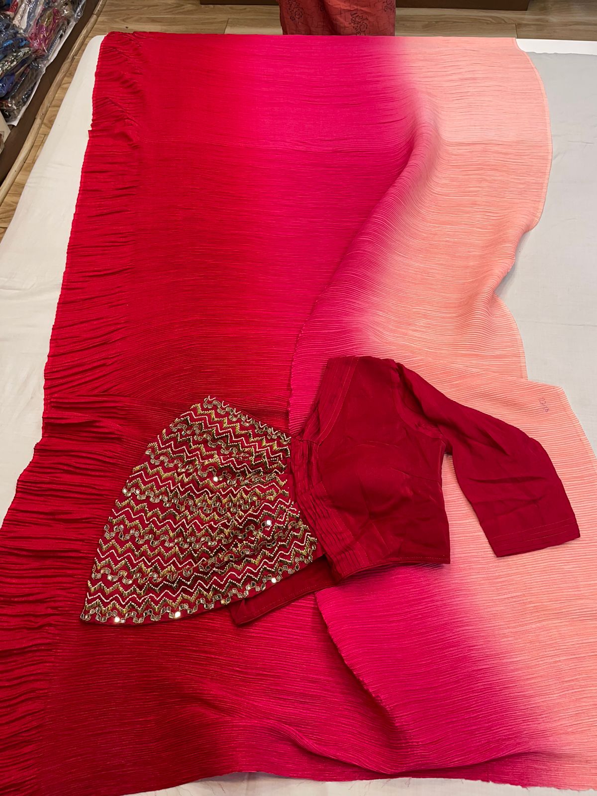 Fancy crushed saree