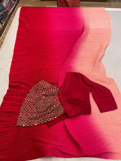 Fancy crushed saree