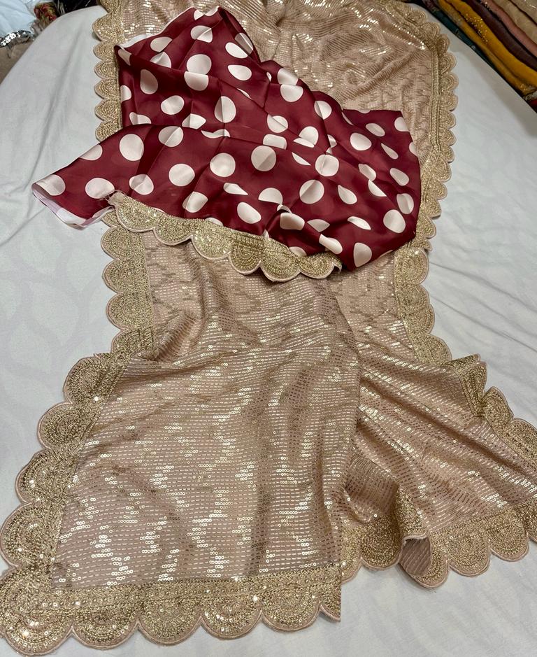 Razi gorgette sequence saree