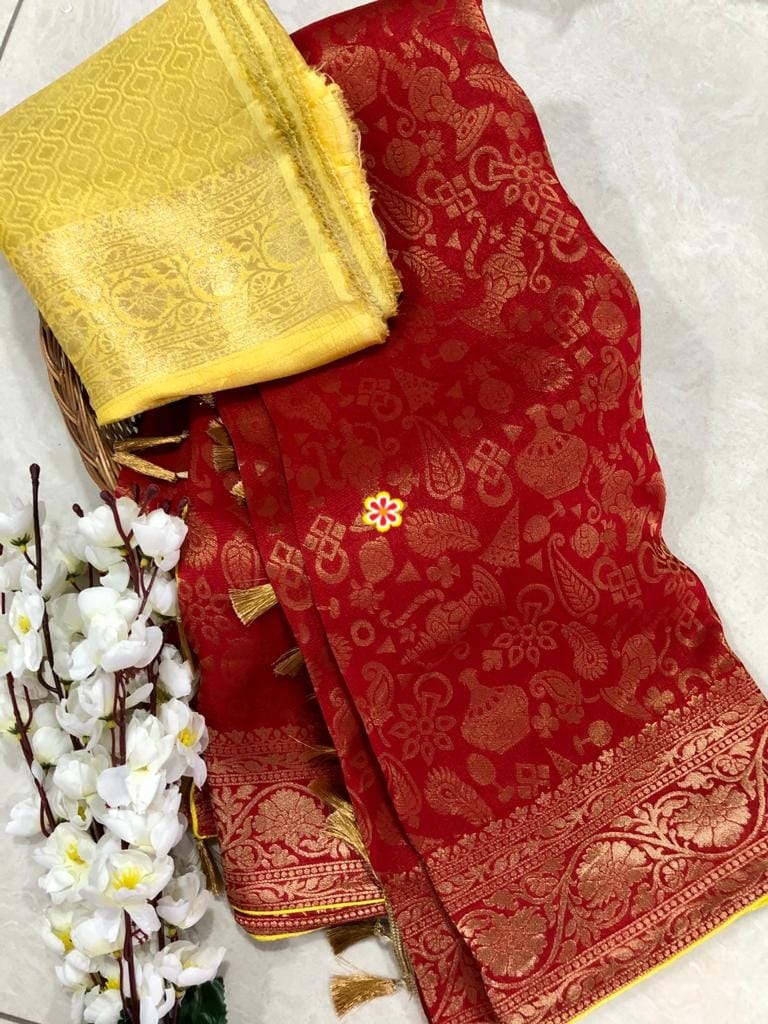 Kiasha banarsi gorgette saree