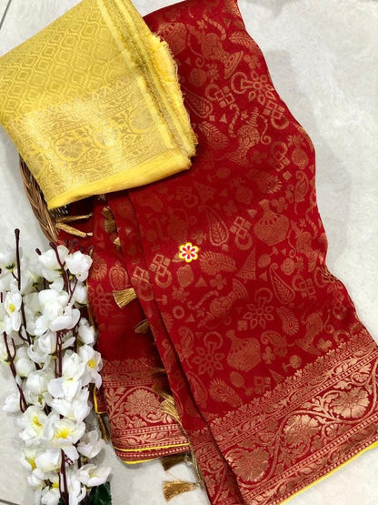 Kiasha banarsi gorgette saree
