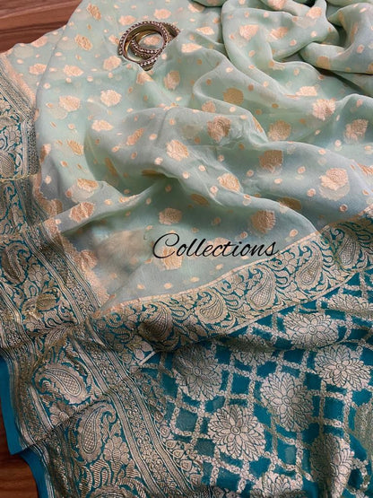 Alica handwoven khaddi gorgette saree