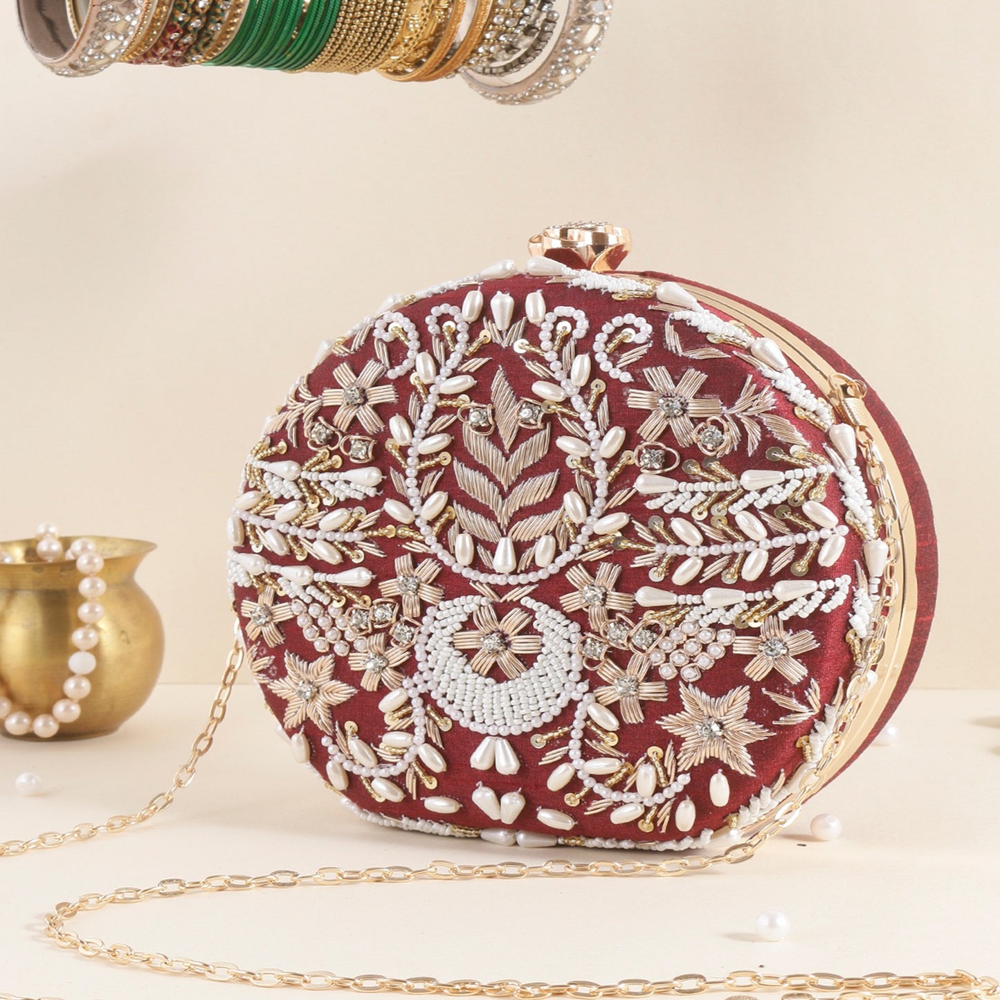 Hand embroidered clutch bag Partywear bags women purse
