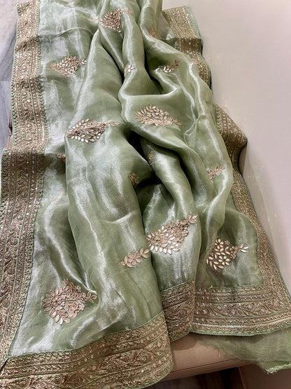 Kalki inspired tissue organza saree