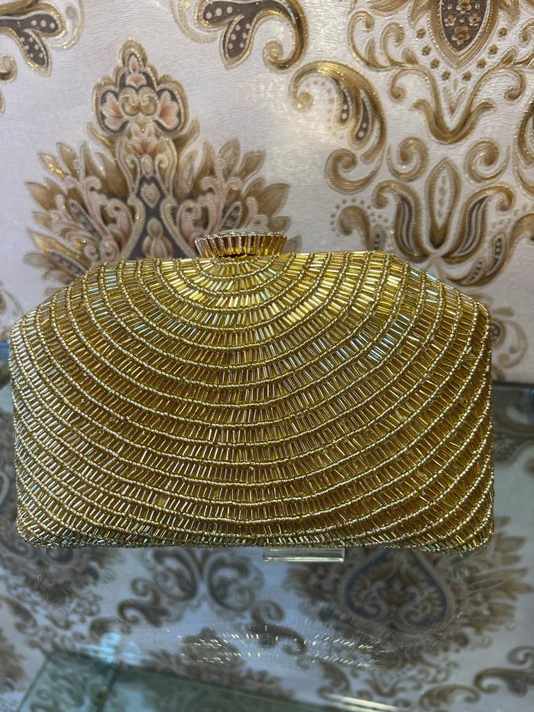 Golden inspired clutch bag partywear purse