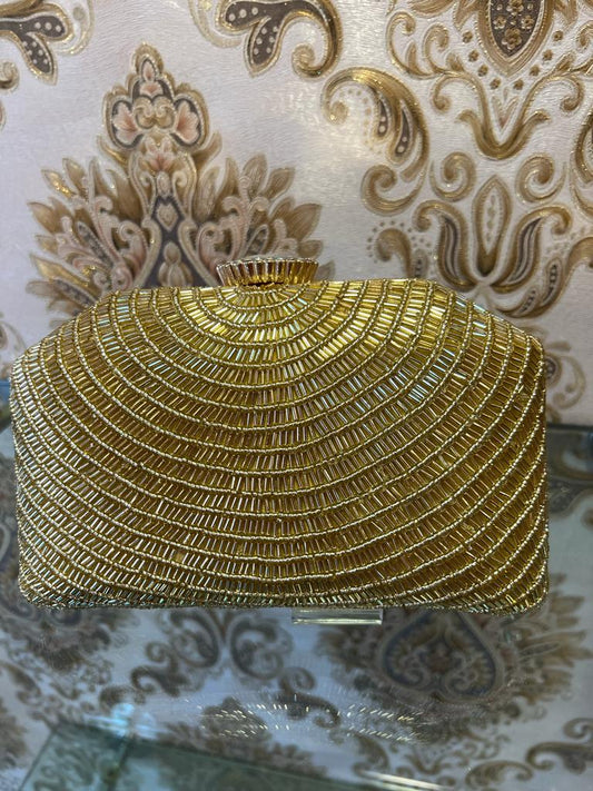 Golden inspired clutch bag partywear purse