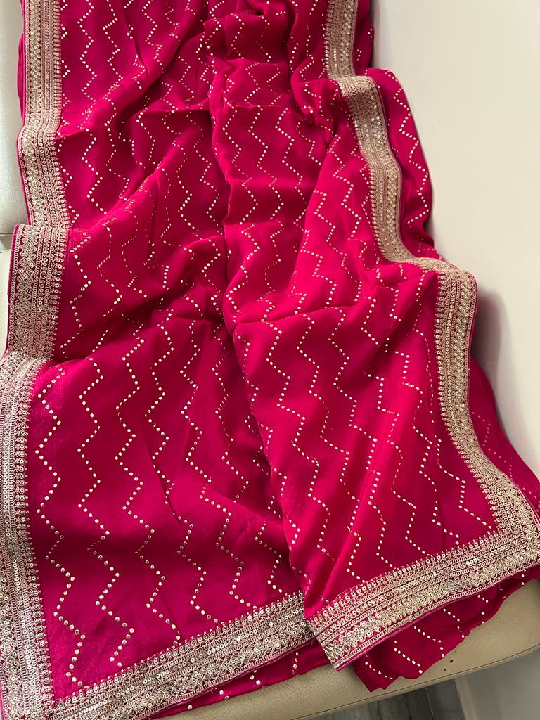 Yanisha gorgette Mukesh saree