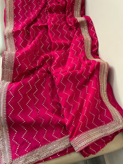 Yanisha gorgette Mukesh saree