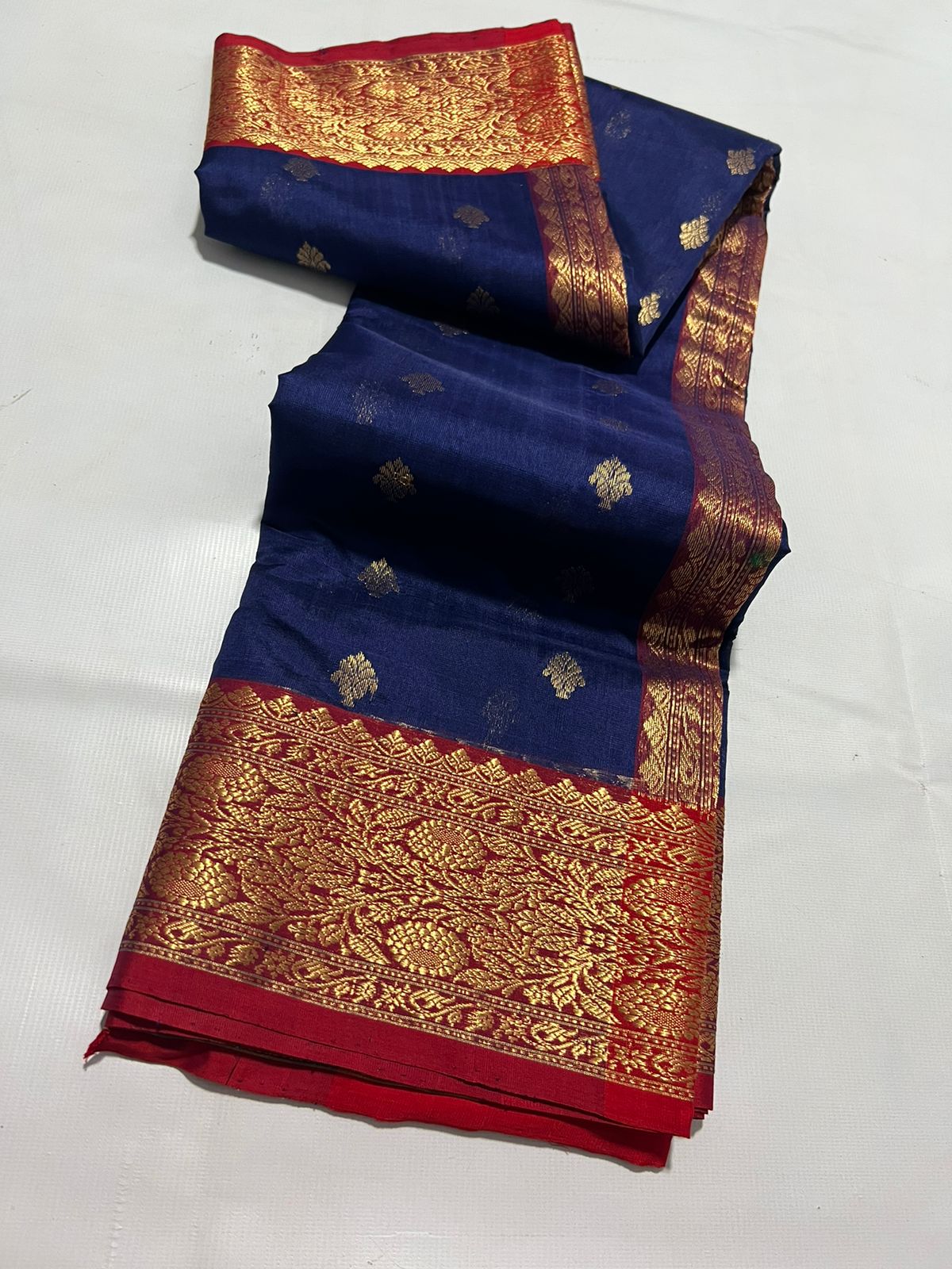 Royal blue Chanderi saree