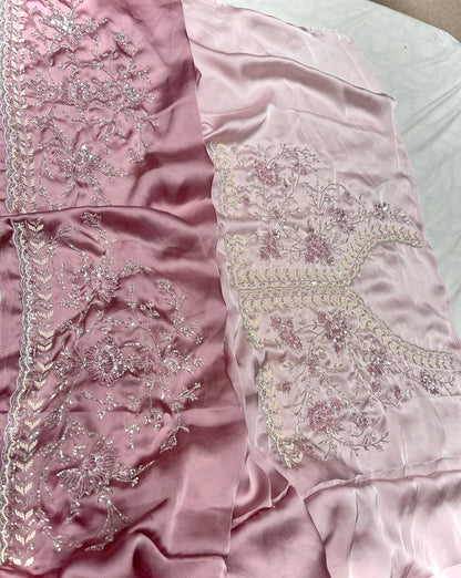 Satin shaded partywear saree