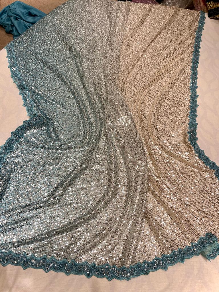 Sivi Shaded sequence saree