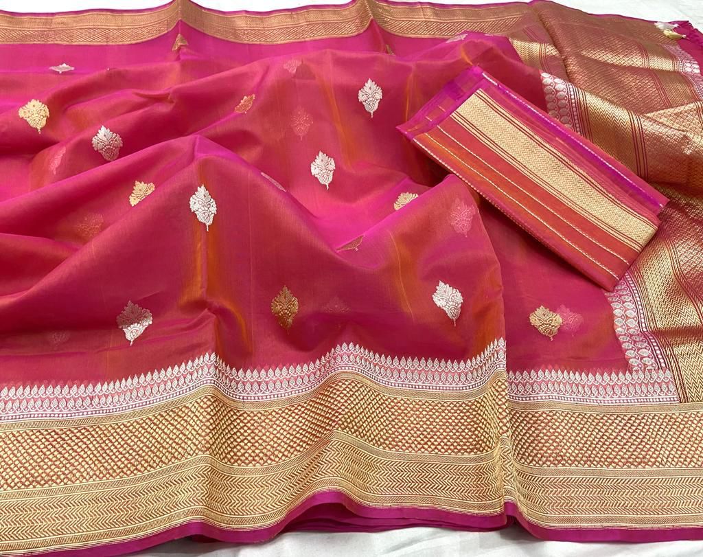 Dual Kora Banarsi saree