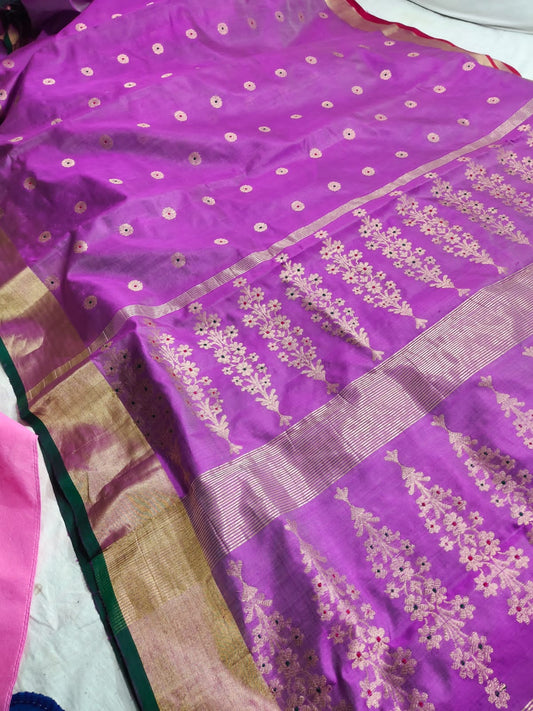 Purple Chanderi saree