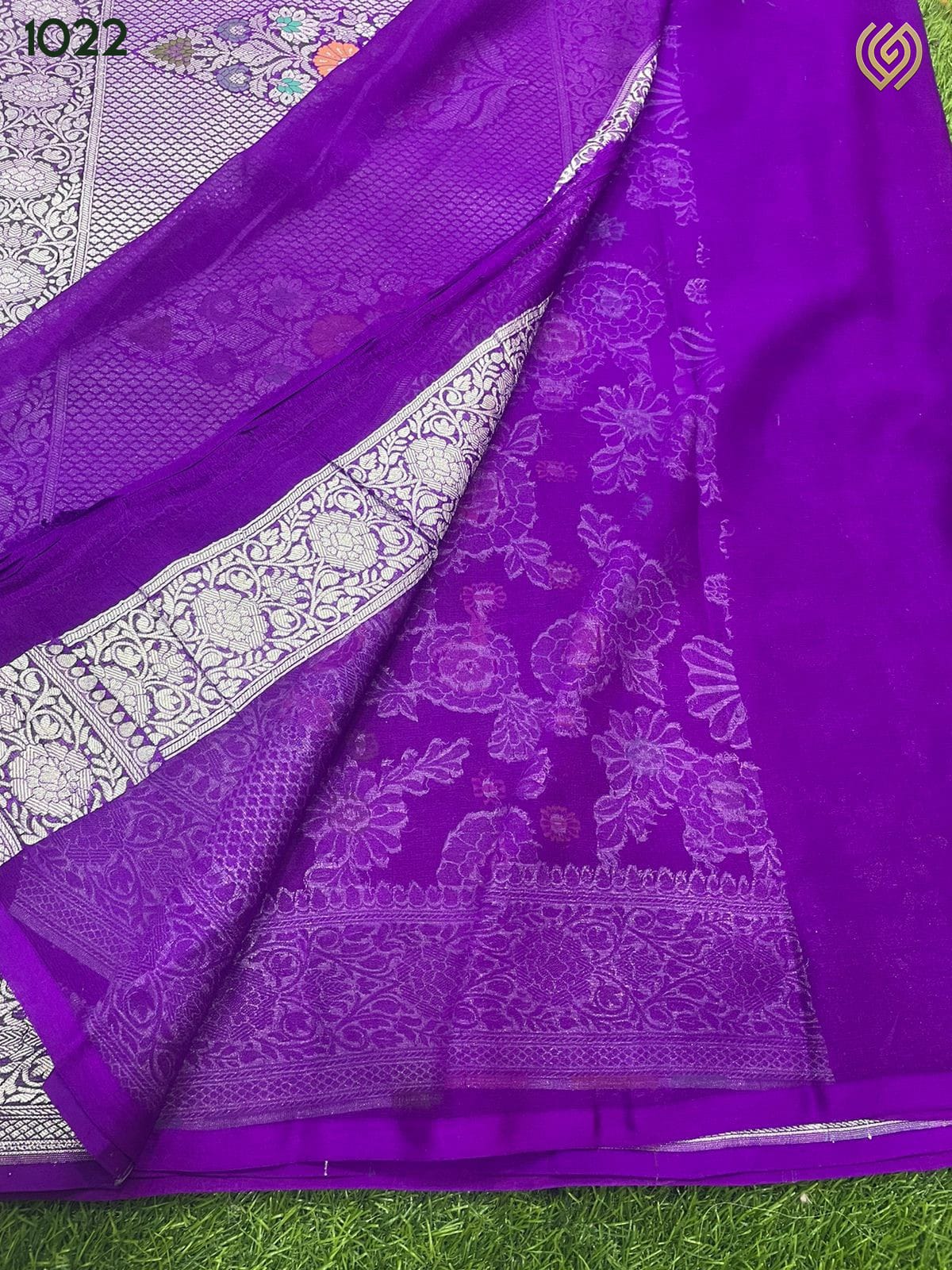 Purple tifli jangla saree