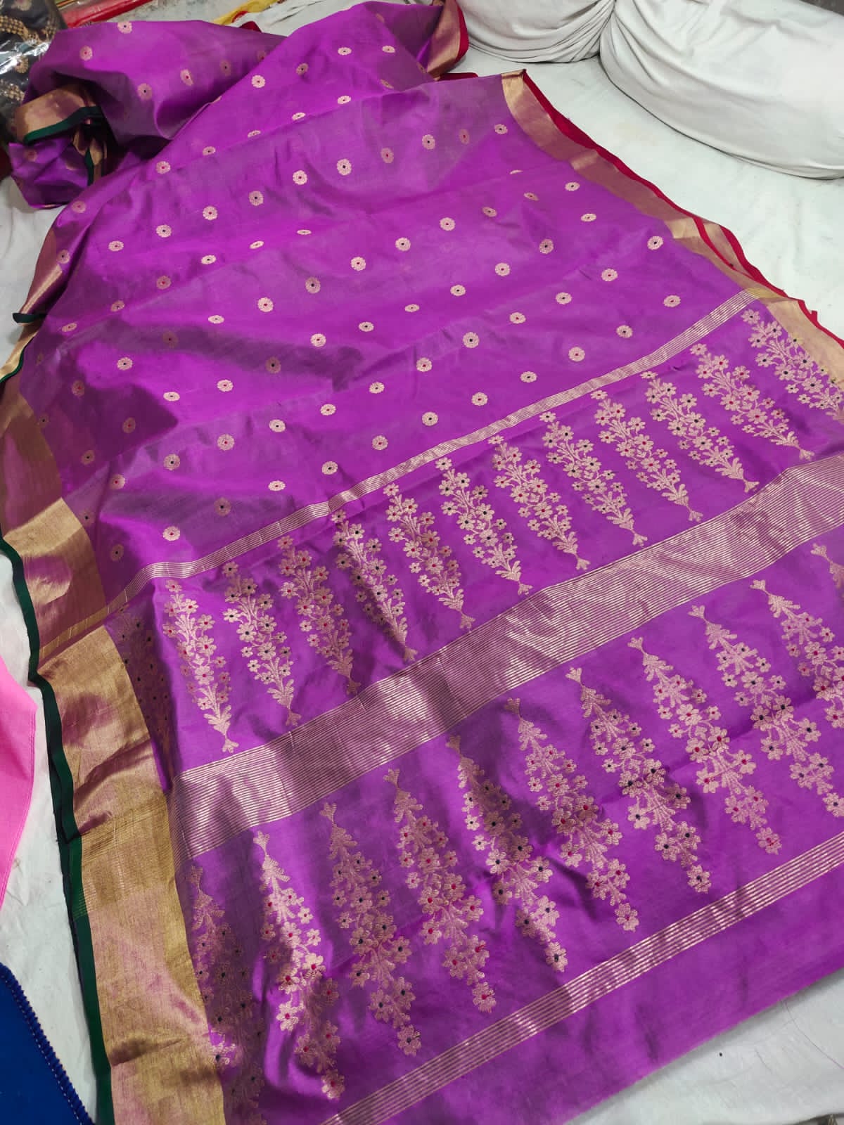 Purple Chanderi saree
