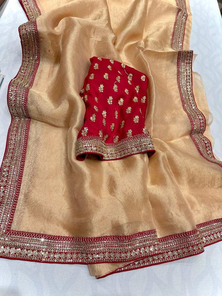 Kalkishi tissue organza saree