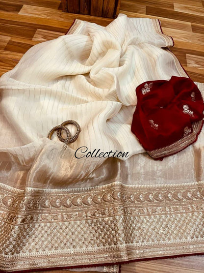 Shashi organza zari weaved saree