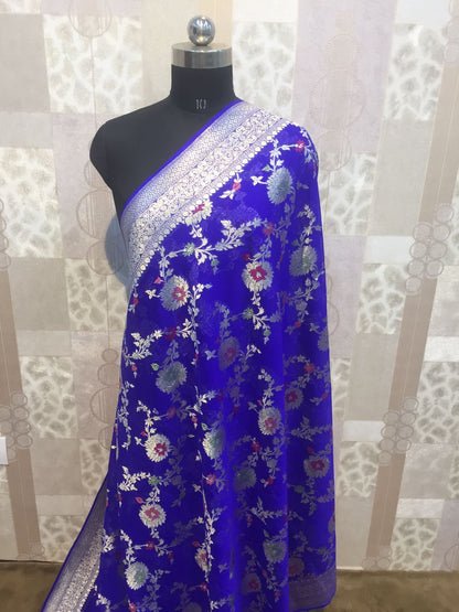 Ranjhana Banarsi khaddi gorgette saree