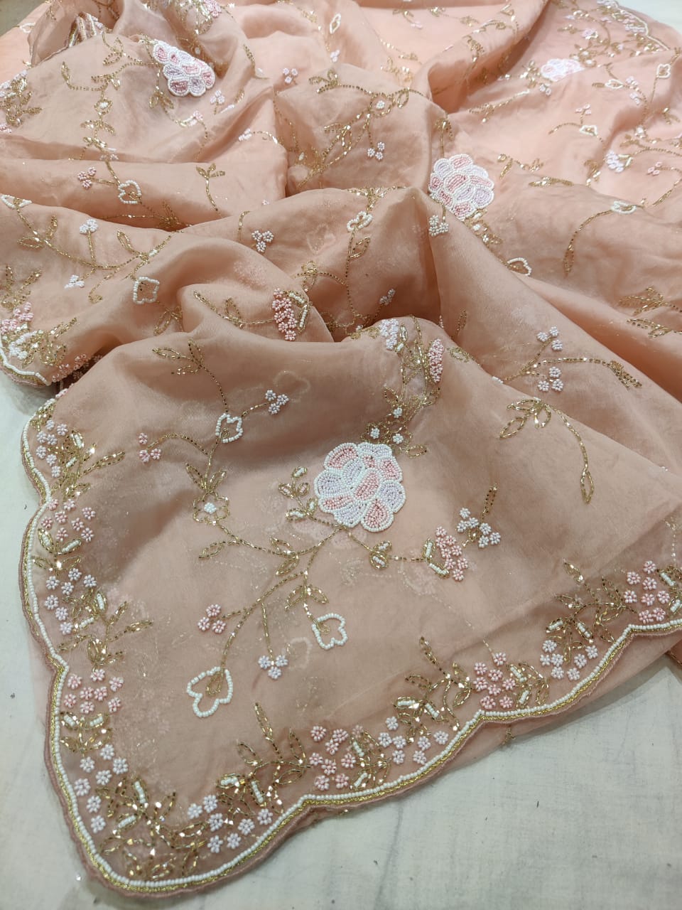 Fairly organza zardosi reception saree