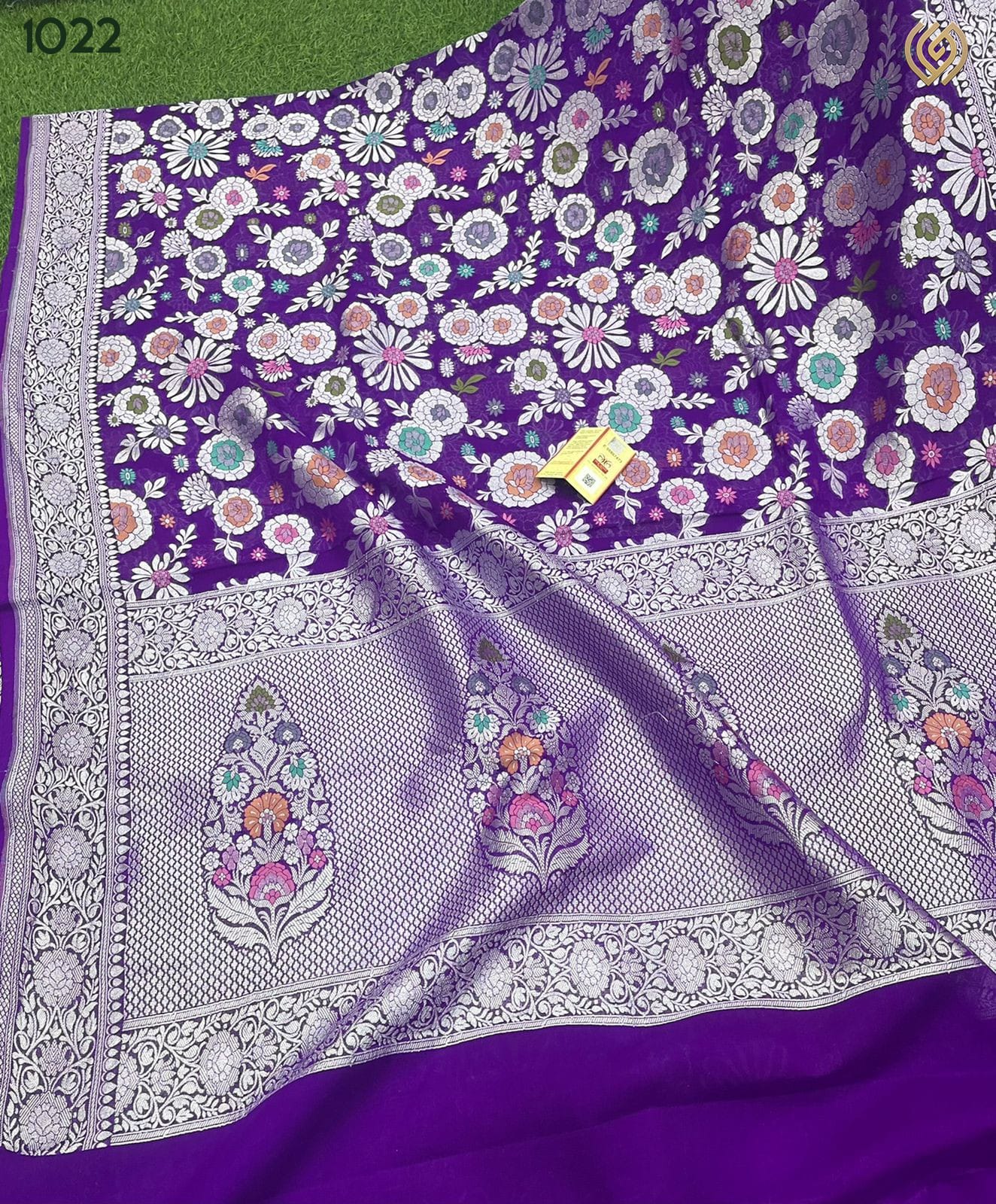 Purple tifli jangla saree