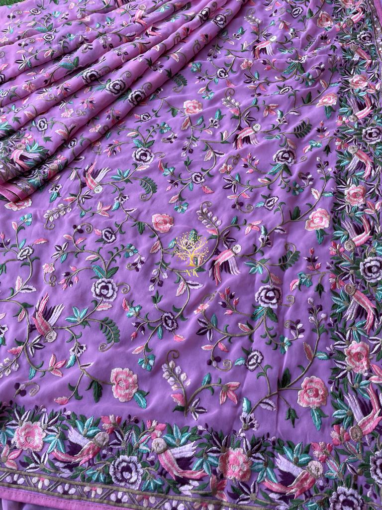 Floral  Parsi inspired saree