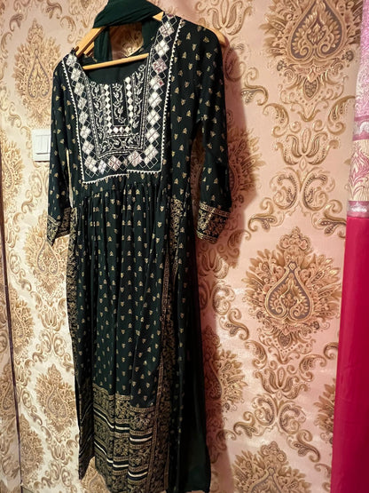 Emerald cotton suit piece