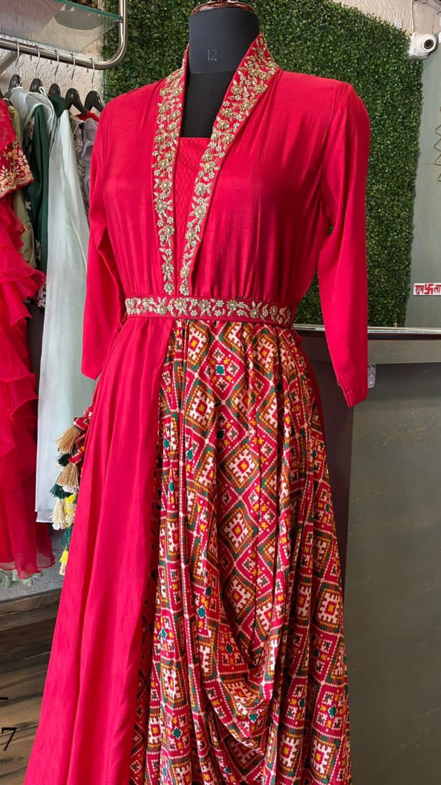 Lal Patola zardosi dress