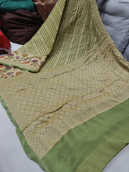 Maheera gorgette banarsi saree