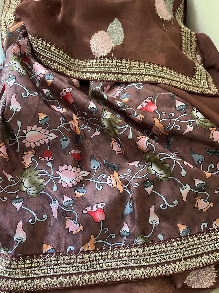 Rakhisha organza beautiful trendy saree