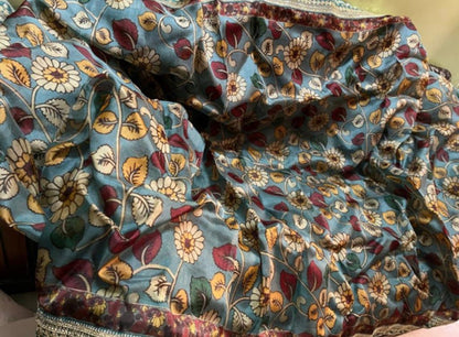 Floral Kalamkari saree