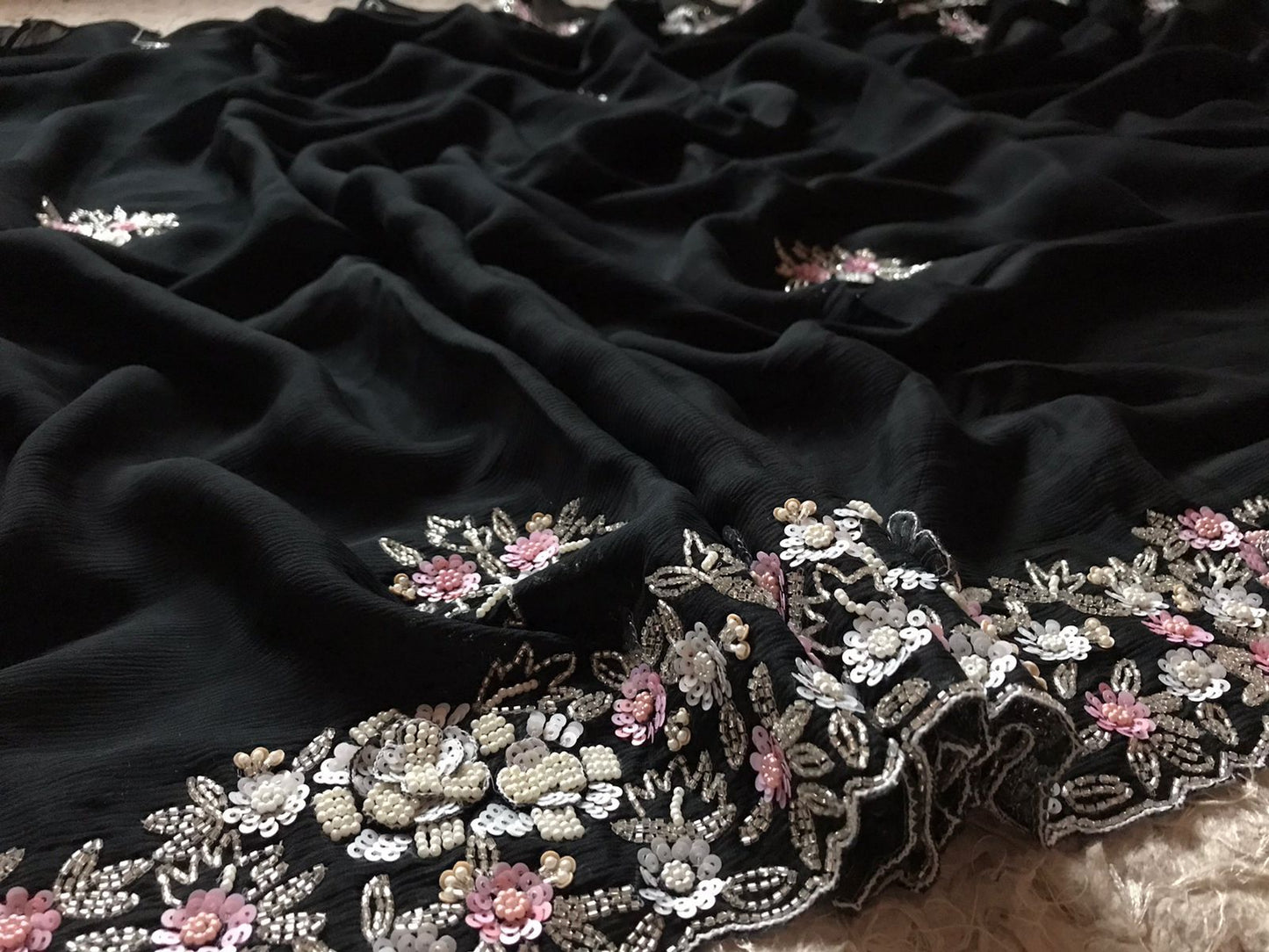 Hot black sexy beauty saree