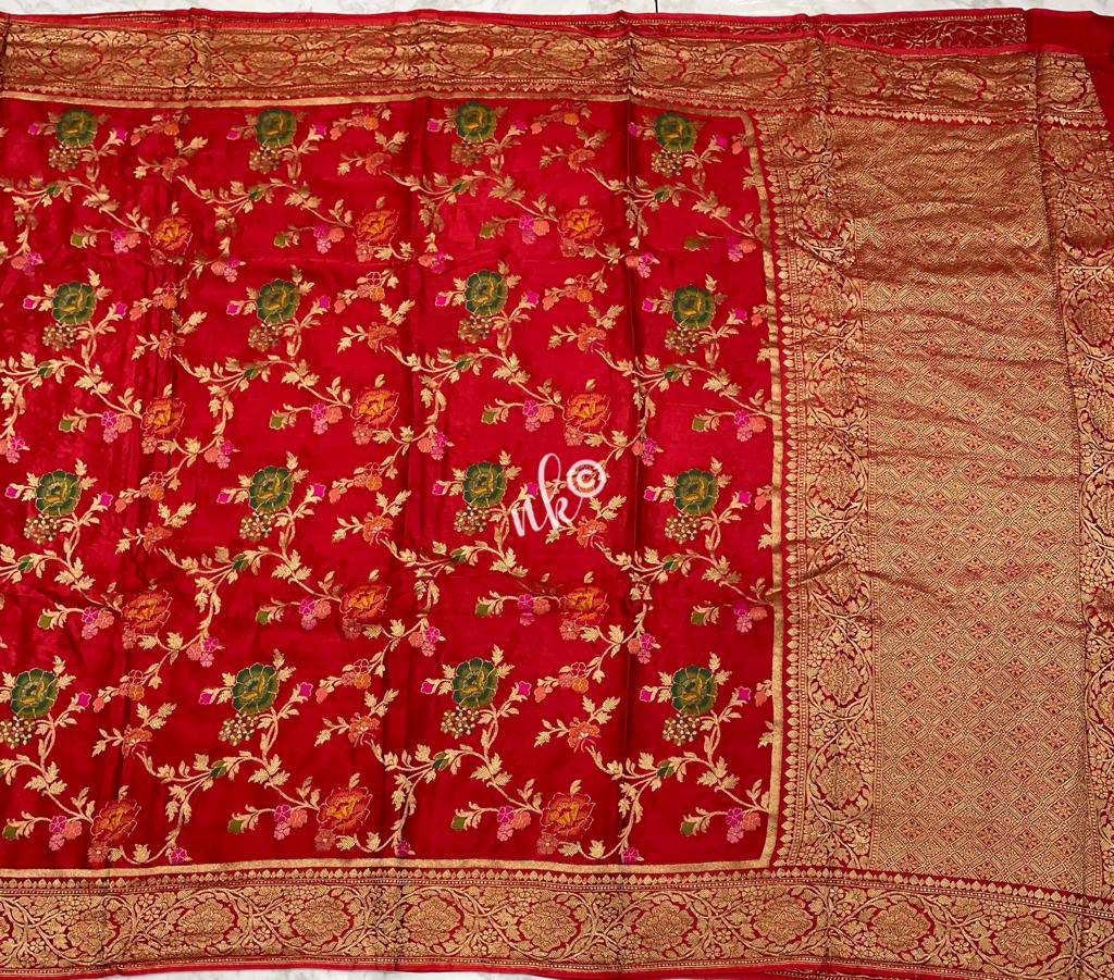 Silky Banarasi Meenakari saree