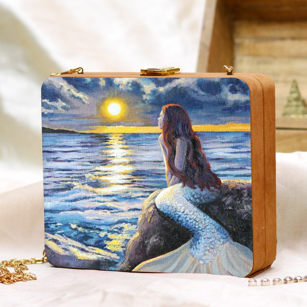 Stylo printed clutch bag