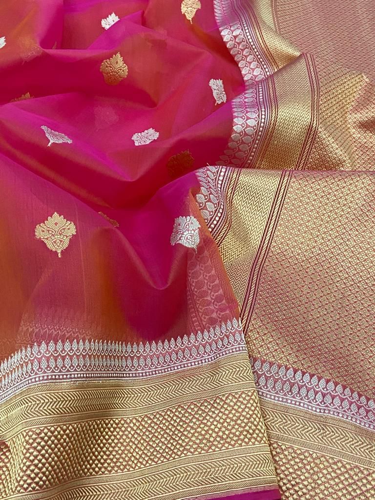 Dual Kora Banarsi saree