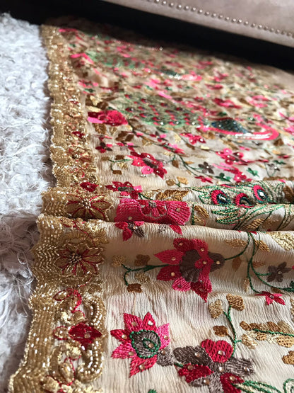 Yazmin chiffon inspired peacock saree