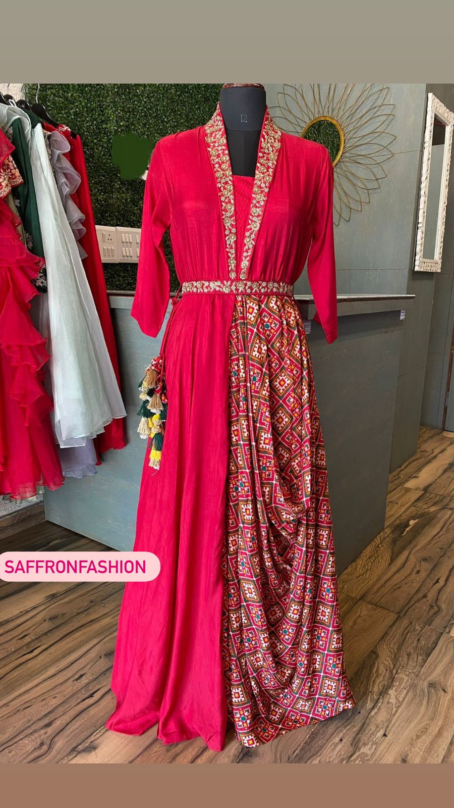 Lal Patola zardosi dress