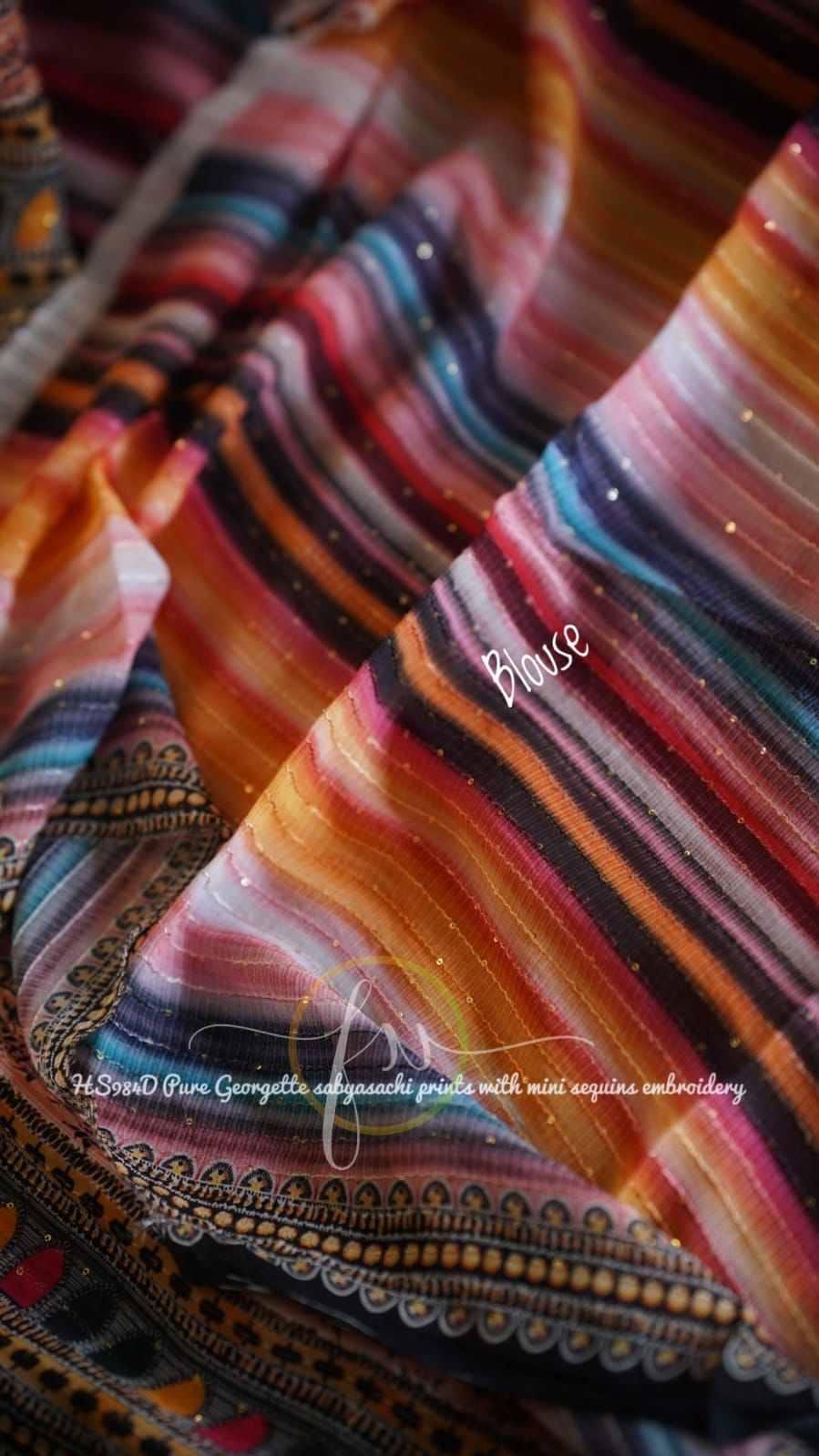 Printed styled gorgette saree