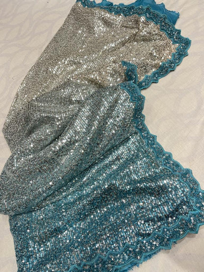 Sivi Shaded sequence saree