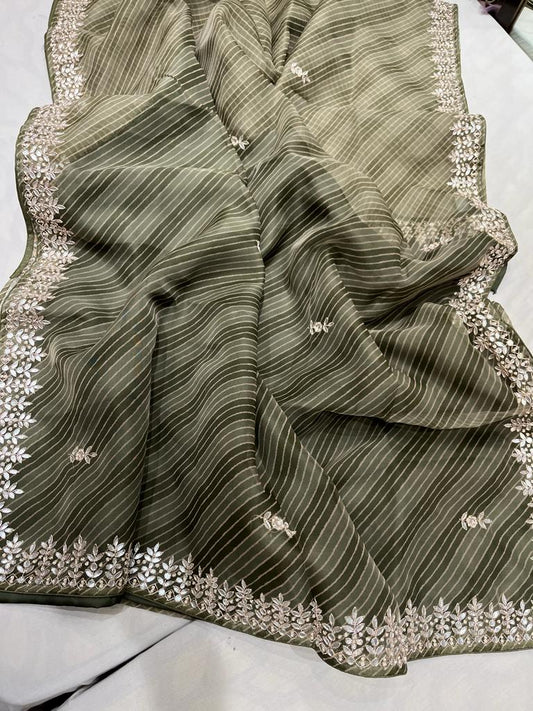 Lehariya gottappati organza saree