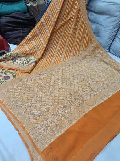 Maheera gorgette banarsi saree