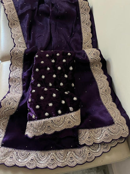 Humera chiffon satin beautiful saree