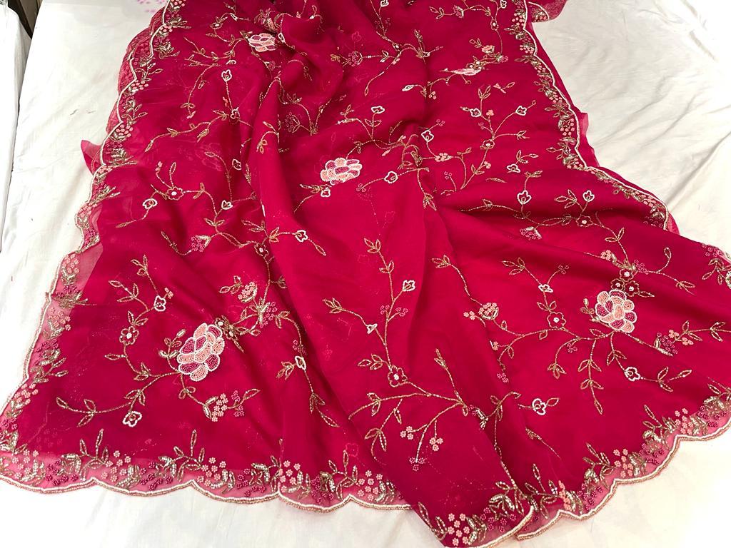 Fairly organza zardosi reception saree