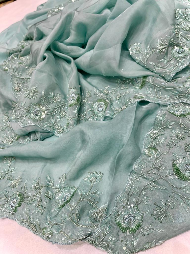 Alicia organza embroidered saree