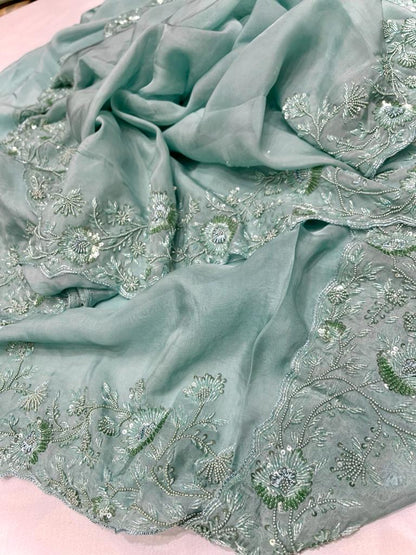 Alicia organza embroidered saree