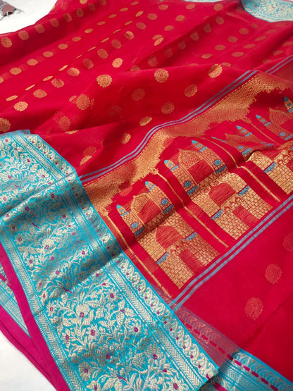 Rajmahal inspired Chanderi saree