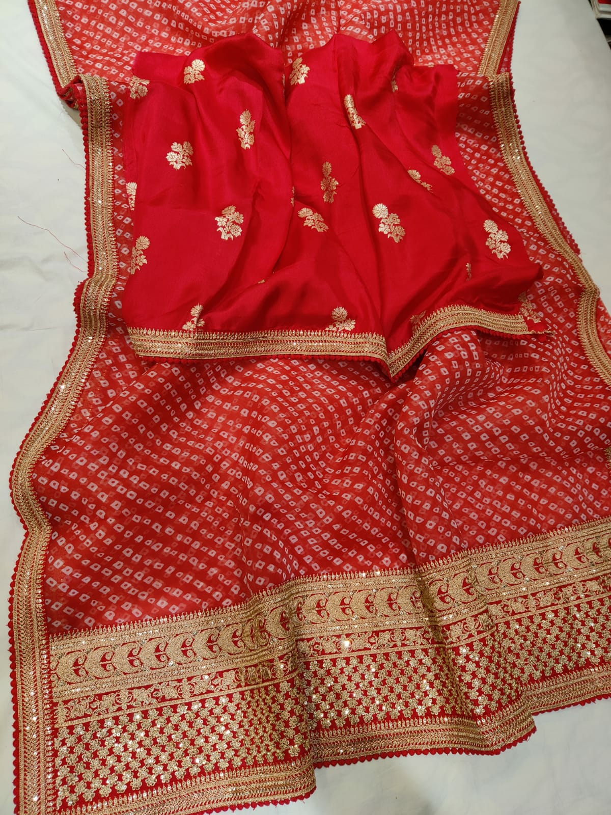 Noori bandhej organza saree